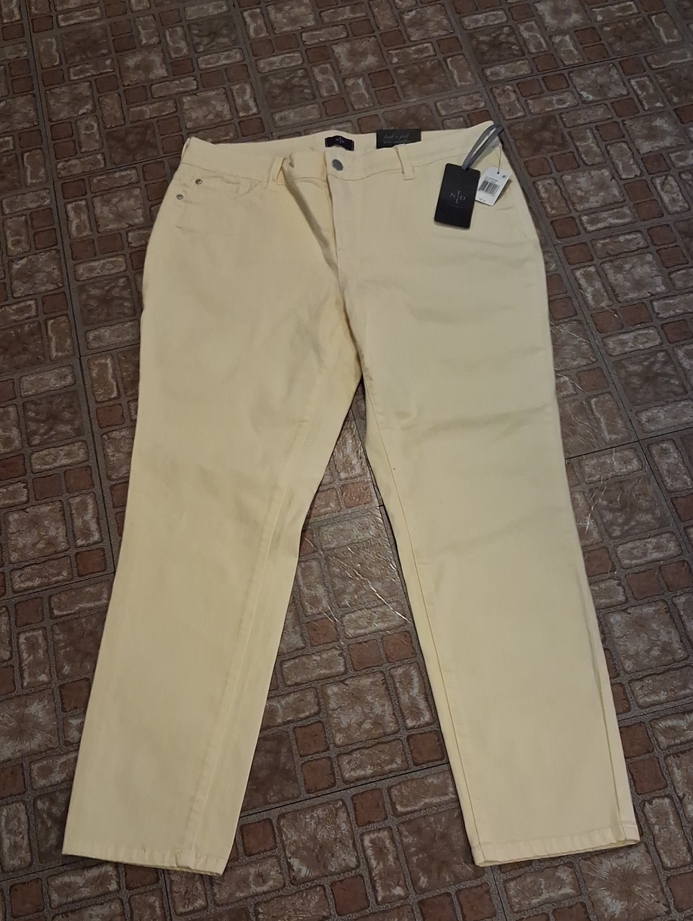 NYDJ Lemon Yellow Ankle Pants Slimming Jeans Size 12